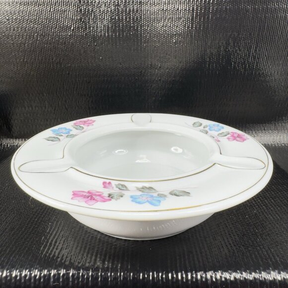 Tientsin Porcelain TP Stoneware Ashtray Dish Bowl With Floral Pattern Design - Picture 10 of 11